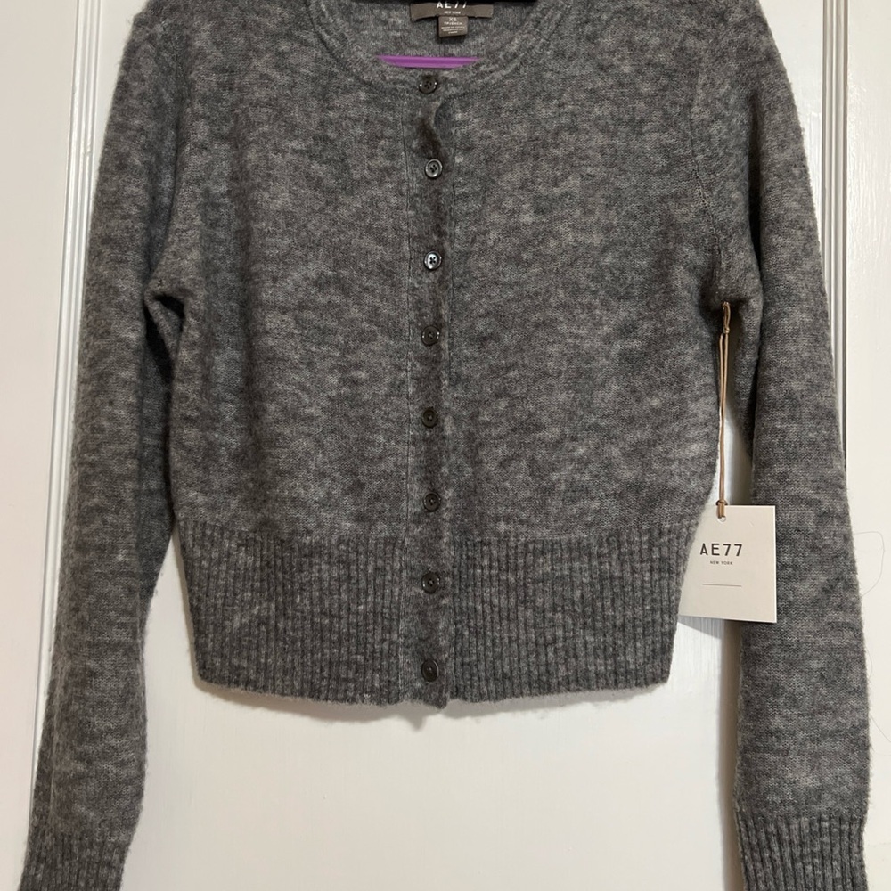 NWT American Eagle AE77 Premier Lady Cardigan Charcoal Extra Small XS